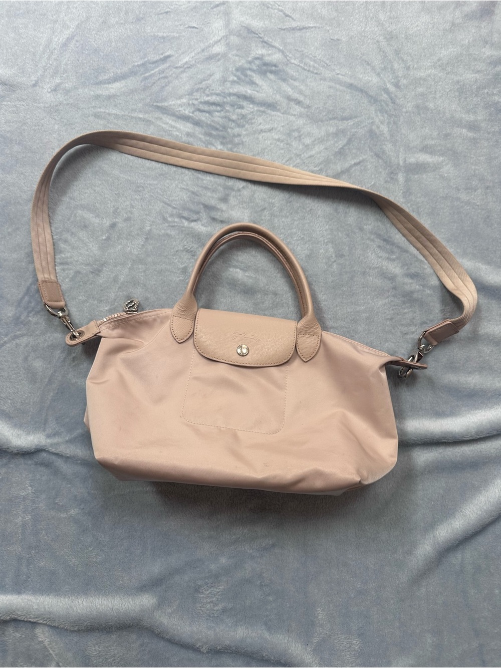 Longchamp Le Pliage Neo Small Top Handle Crossbody – Light Taupe/Beige